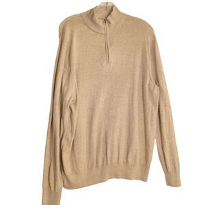 J. Crew Ragland 100% Cotton Oatmeal Quarter Zip Sweater M